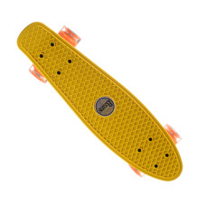 Скейт пенни борд Penny Board P23 с светящимися колесами желтый